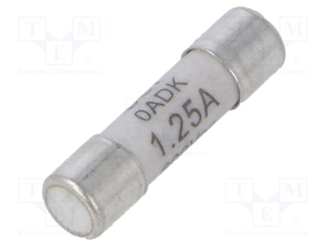 Fuse: fuse; time-lag; 1.25A; 500VAC; ceramic,cylindrical; 5x20mm
