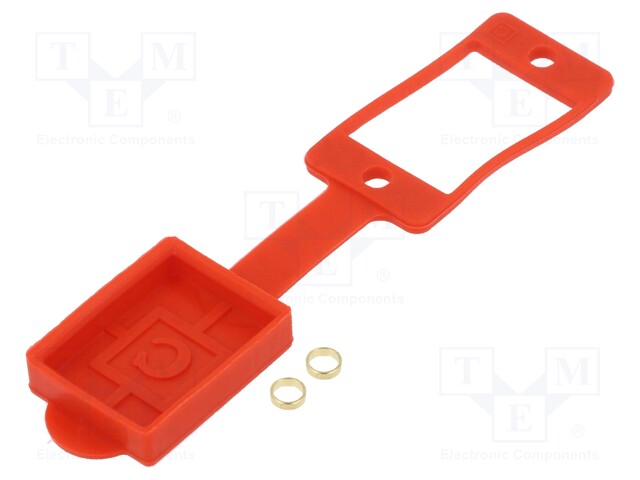 Socket gasket with dust cap; SLIM; flat; Colour: red; 29mm