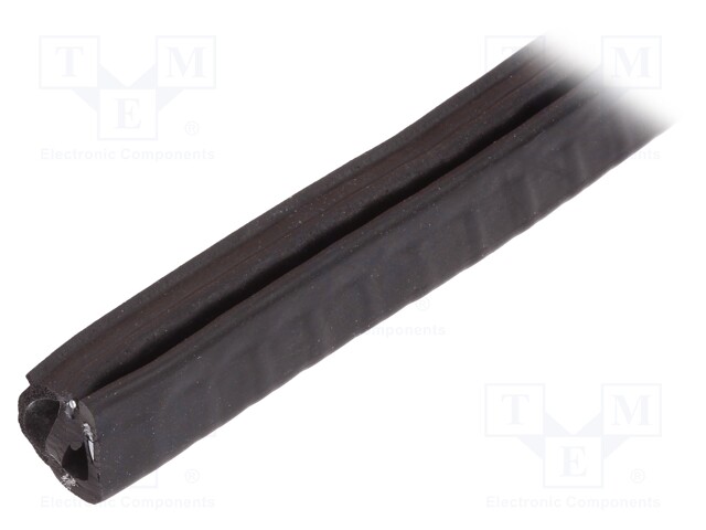 Hole and edge shield; EPDM; L: 20m; black; H: 11.5mm; W: 8.75mm
