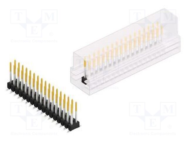 Connector: pin strips; pin header; male; PIN: 34; 2.54mm; SMT; 2x17