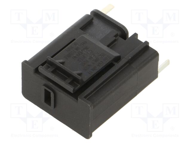 Fuse holder; cylindrical fuses; 5x20mm; snap-fastener; black