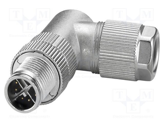 Connector: M12; plug; PIN: 8; 48V; angled; IP65; IDC; Contacts: CuSn; X
