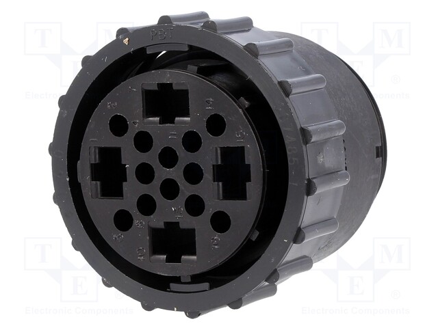 Plug; female; PIN: 16(4+12); w/o contacts; CPC Series 4; for cable