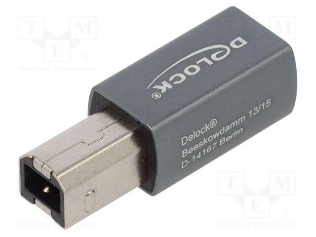Adapter; USB 2.0; USB B plug,USB C socket; nickel plated