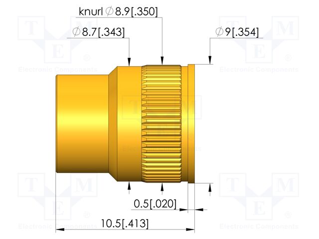 Test probe socket; gold-plated; Flange height: 0.5mm