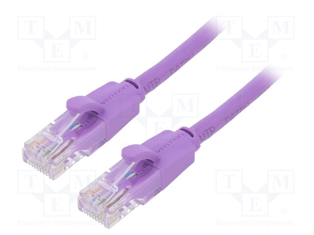 Patch cord; U/UTP; 6; CCA; PVC; violet; 1m; RJ45 plug,both sides