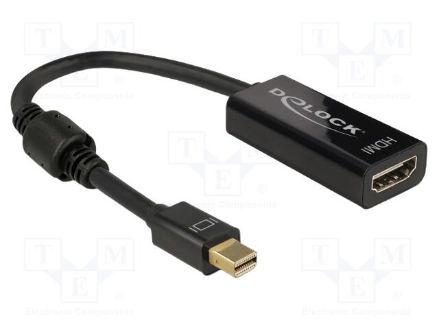 Adapter; HDMI socket,mini DisplayPort plug; 0.2m; black; black