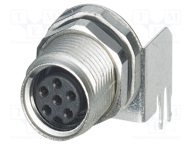 Connector: M8; female; PIN: 6; 1.5A; 30V; IP67; angled; shielded