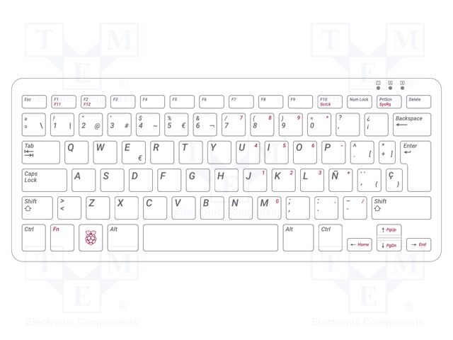 Keyboard; USB A-USB B micro cable,keypad; Colour: black-gray