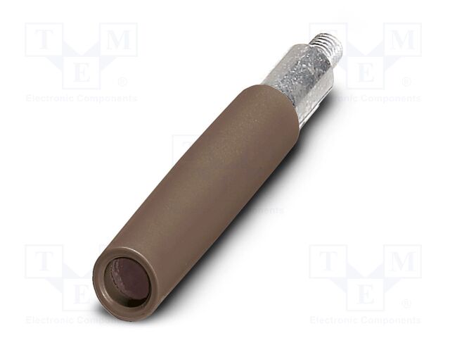 Test socket; screw terminal; PA; ways: 1; W: 6mm; H: 6mm; Body: brown