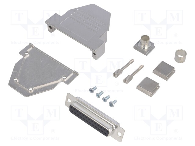 D-Sub; PIN: 25; plug; female; soldering; for cable; black