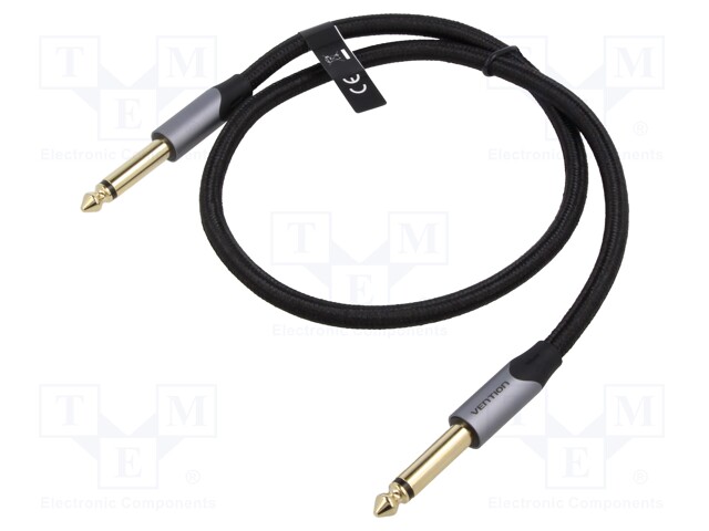 Cable; Jack 6,3mm plug,both sides; 3m; Plating: gold-plated; PVC