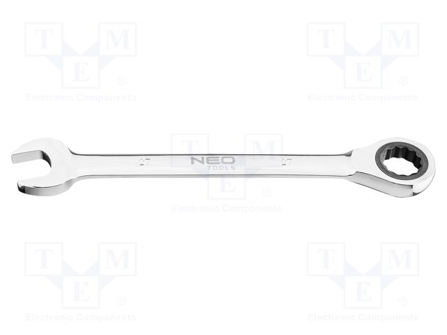 Wrench; combination spanner,with ratchet; 27mm; L: 332mm