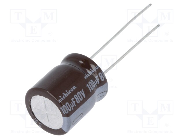 Capacitor: electrolytic; low impedance; THT; 100uF; 80VDC; ±20%