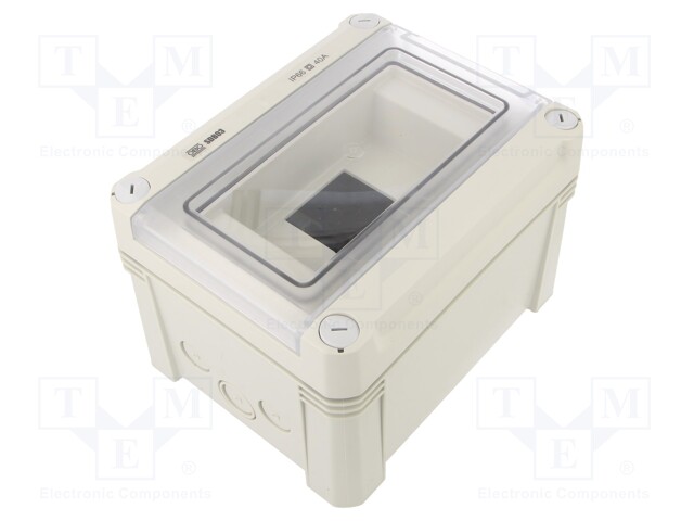 Enclosure: junction box; X: 150mm; Y: 190mm; Z: 125mm; polystyrene