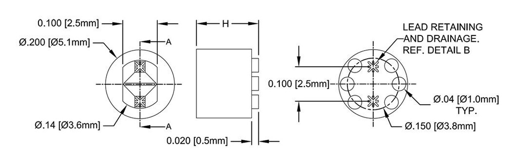 Spacer sleeve; LED; Øout: 5.1mm; ØLED: 3mm,5mm; L: 5.3mm; natural