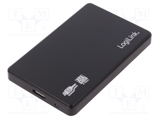 Hard discs housing: 2,5"; black; V: USB 3.0; Enclos.mat: ABS