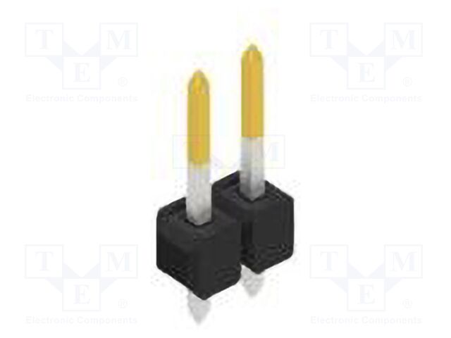 Connector: pin strips; pin header; male; PIN: 2; 2.54mm; THT; 1x2