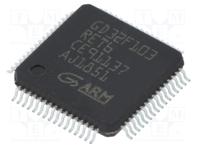 ARM microcontroller; SRAM: 64kB; Flash: 512kB; LQFP64; 3.3VDC