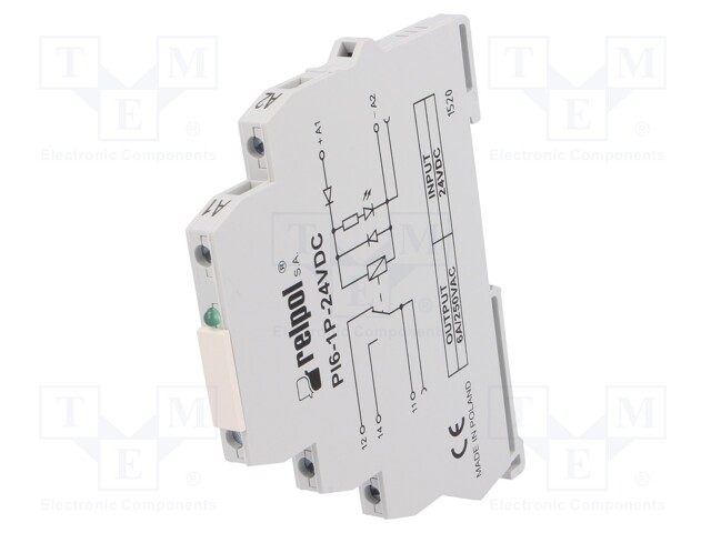 Relay: interface; SPDT; Ucoil: 24VDC; 6A; SPDT; 6A/230VAC; 6A/24VDC