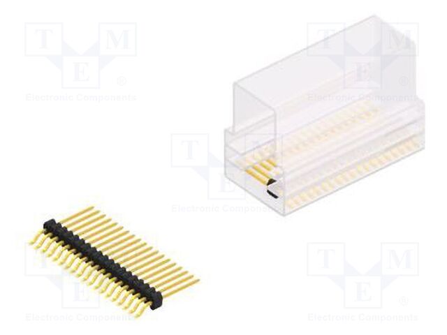 Connector: pin strips; pin header; male; PIN: 19; 1.27mm; SMT; 1x19