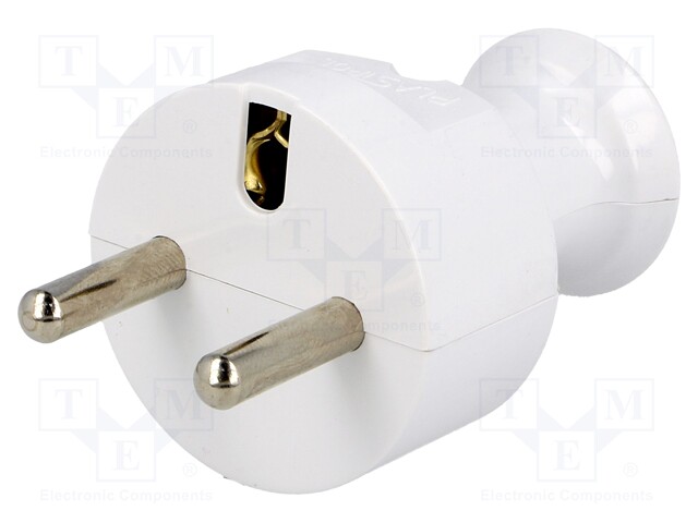 Connector: AC supply; plug; Layout: 2P+PE; white; 230VAC; 16A; PIN: 3
