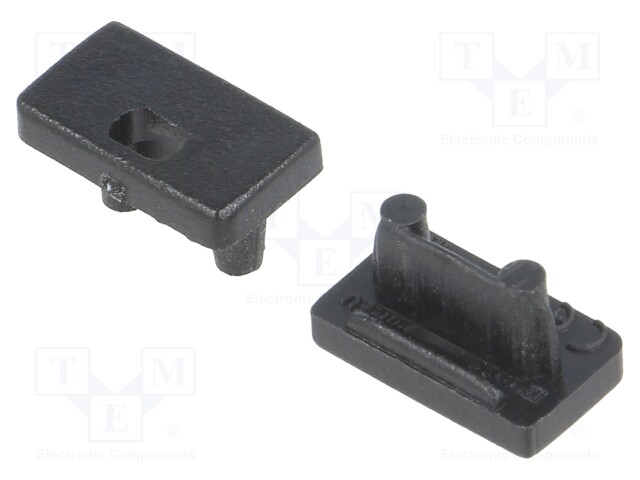 Cap for LED profiles; black; ABS; Application: SLIM8