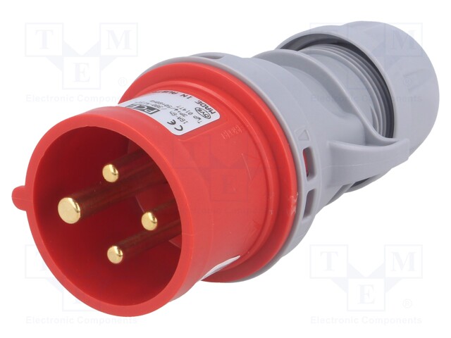 Connector: AC supply 3-phase; plug; male; 16A; 400VAC; IEC 60309