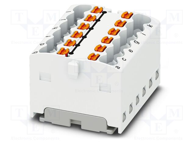 Splice terminal: rail; 17.5A; 450V; push-in; PA; L: 17.7mm; W: 24.9mm