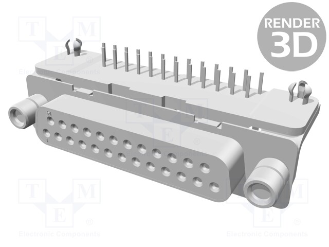D-Sub; PIN: 25; socket; female; angled 90°; THT; UNC4-40