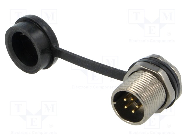 Socket; male; ST12; PIN: 5; IP67; 5A; soldering; 180V; 0.75mm2