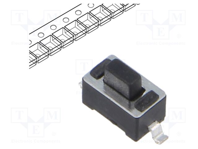 Microswitch TACT; SPST; Pos: 2; 0.05A/12VDC; SMT; 2.45N; 4.3mm