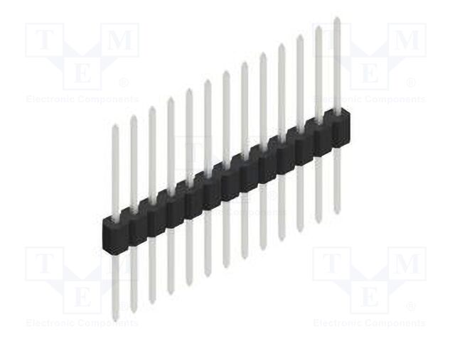 Connector: pin strips; pin header; male; PIN: 13; 1.27mm; THT; 1x13