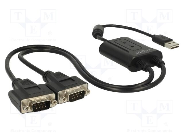 USB to RS232 converter; 0.6m; black; USB 2.0; Interface: RS232