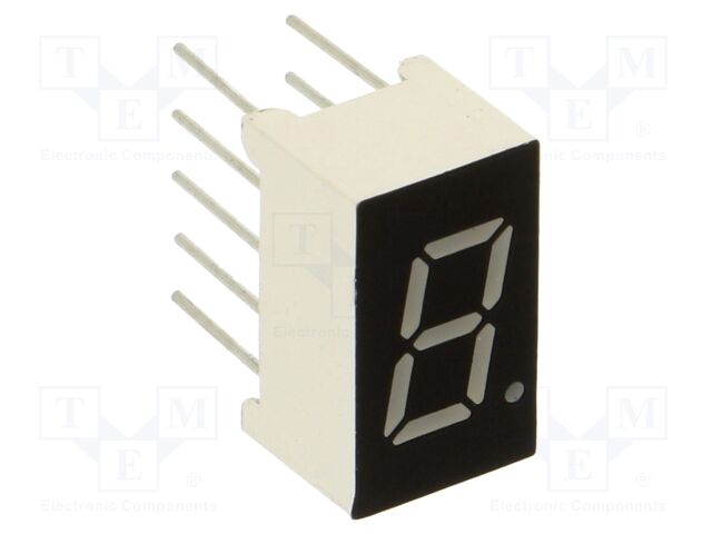 Display: LED; 7-segment; 7.62mm; 0.3"; No.char: 1; red; 26mcd; anode
