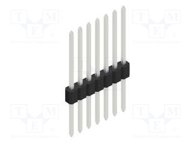 Connector: pin strips; pin header; male; PIN: 7; 1.27mm; THT; 1x7