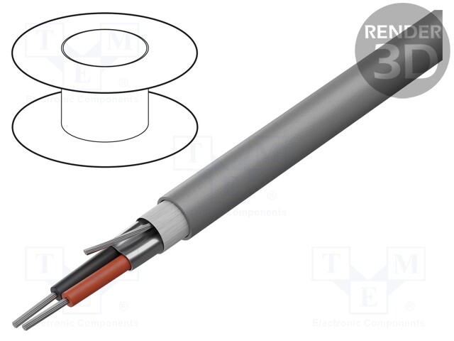 Wire; shielded,Al-PET foil; PVC; grey; 300V; 305m; CPR: Eca; 1000ft