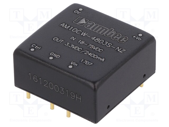 Converter: DC/DC; 10W; Uin: 18÷75V; 3.3VDC; Iout: 2.4A; 1"x1"; 15g