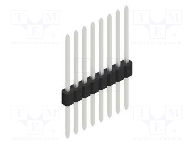 Connector: pin strips; pin header; male; PIN: 8; 1.27mm; THT; 1x8