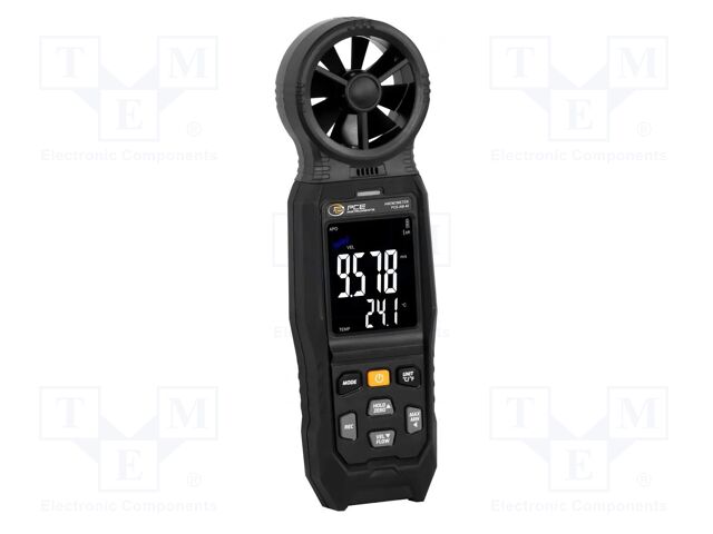 Thermoanemometer; LCD 2,8"; (9999); 0÷45°C; 20÷90%RH; 240x70x33mm
