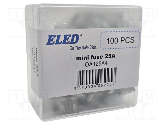 Fuse: fuse; 25A; 32VDC; automotive; 11.1mm; 11.1x3.9x17.2mm