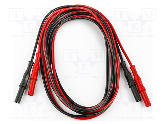 Test leads; Urated: 1kV; Inom: 36A; Len: 2m; black,red; 2pcs.