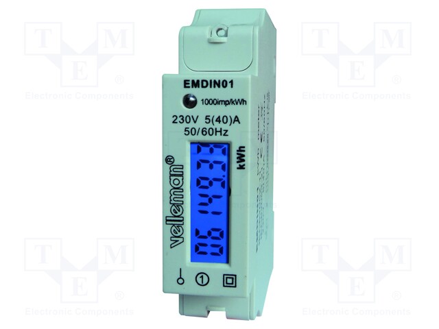 Electric energy meter; digital,mounting; for DIN rail mounting
