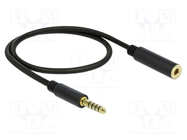 Cable; Jack 4.4mm 5pin socket,Jack 4.4mm 5pin plug; 0.5m; black