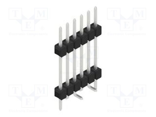 Connector: pin strips; pin header; male; PIN: 6; 2.54mm; SMT; 1x6