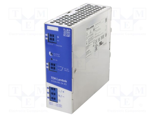 Power supply: switching; for DIN rail; 240W; 24VDC; 0÷10A; OUT: 1
