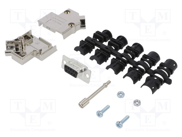 D-Sub; PIN: 9; female; shielded,metalized; angled 45°; soldering