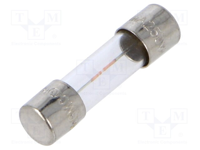 Fuse: fuse; medium time-lag; 125mA; 250VAC; cylindrical,glass
