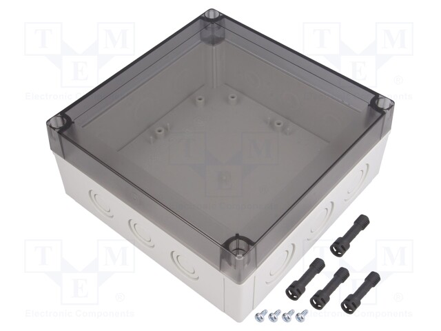 Enclosure: multipurpose; X: 180mm; Y: 180mm; Z: 75mm; MNX; grey; IK08