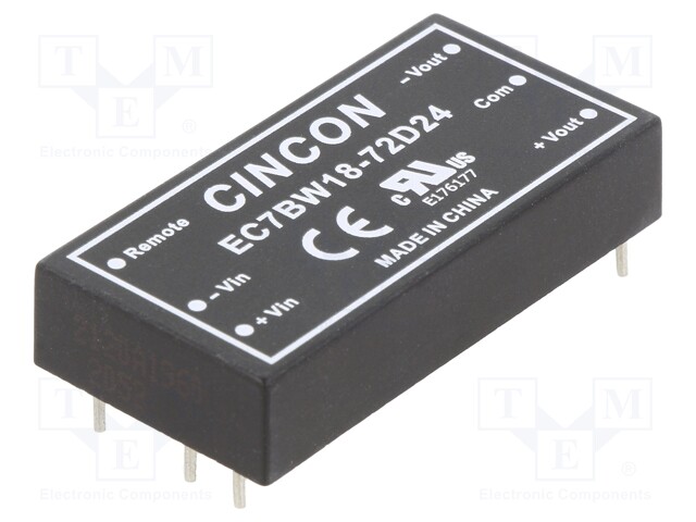 Converter: DC/DC; 20W; Uin: 8.5÷160V; Uout: 24VDC; Uout2: -12VDC